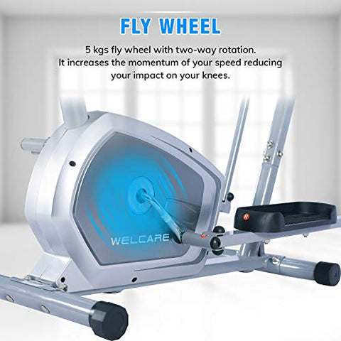 Image of Welcare Elliptical Cross Trainer WC6044 with Adjustable seat, Hand Pulse Sensor, LCD Monitor, Adjustable Resistance for Home Use (DIY Installation with Video Call Assistance)
