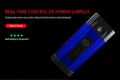 Image of SHIVEXIM Waterproof Rechargeable USB Charging Cycle Front LED Light Headlight (Blue)