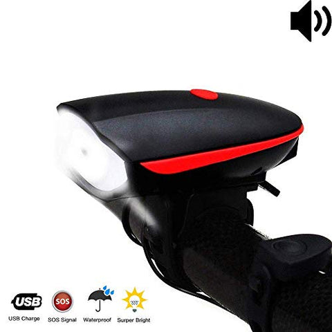 Image of Lista Rechargeable Bike Horn And Light 140 DB with Super Bright 250 Lumen Light 3 Modes