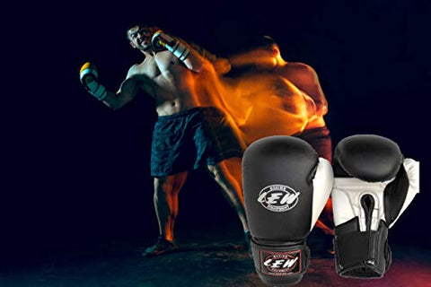 Image of LEW Black Pre Molded Boxing Competition| Training| MMA| Kickboxing | Muay Thai Gloves for Bags & Training Boxing Gloves