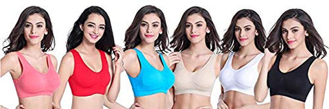 Image of Women's Cotton Non Padded Wire Free Sports Bra (dream nd_Multicolour_Free Size)