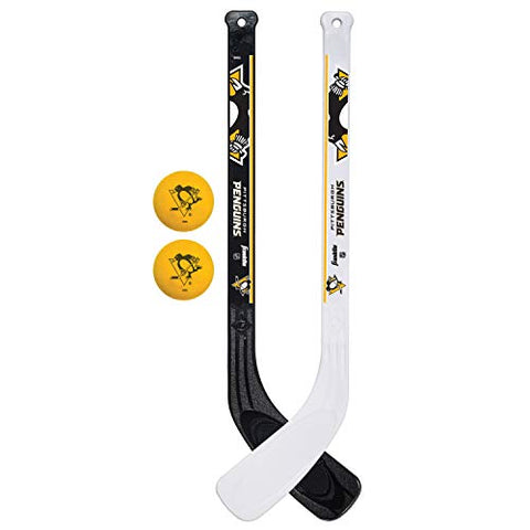 Image of Franklin Sports NHL Pittsburgh Penguins Mini Hockey 2 Piece Player Stick Set