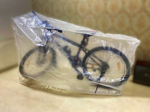 Image of TUFFPAULIN Cycle Wrap Transparent, Universal Cycle Cover , Bicycle Cover , Extra Strong Durable , UV Resistant , 100% Waterproof Virgin , 6 Layer 3D Rib Technology