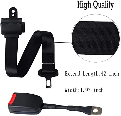 Image of Podoy Golf Cart Seat Belts Kit and Bracket Universal Retractable for Most Golf Carts, Compatible with E-ZGO TXT&RXV, Yamaha and Club Car DS Precedent