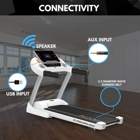 Image of TONING® Automatic Treadmill 3HP AC Motor LP-333AC Semi Commercial Treadmill with Extra Suspension Technology-White and Black, Further Any Inquiry 8447-417-417