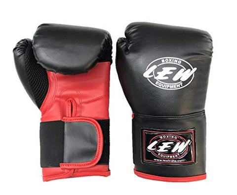 Image of LEW 12OZ Black/Red Training Boxing Gloves