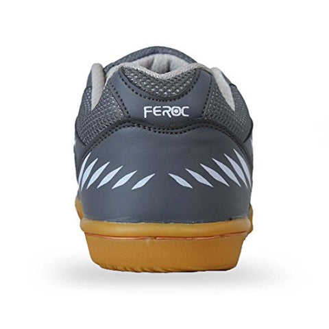 Image of FEROC Men's Yellow, Grey Badminton Shoes - 8