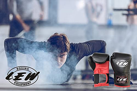 Image of LEW 12OZ Black/Red Training Boxing Gloves
