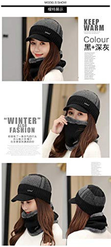 Image of Alexvyan Winter Unisex Woolen Pashmina Cashmere Beanie Hat Cap for Men Women Girl Boy Warm Snow Proof Soft for Riding, Cycling, Byke, Bike, Motorcycle Air Proof (Black Arrow)