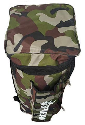 Image of Spartan Ms Dhoni Cricket Kit Camouflage Backpack- White Print