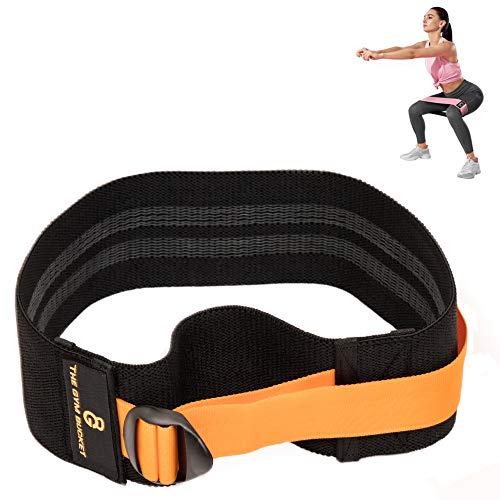 The Gym Bucket Non Slip Fabric Adjustable Resistance Band Set for Hips and  Glutes Legs Squat Workout (1 PC Band Black)