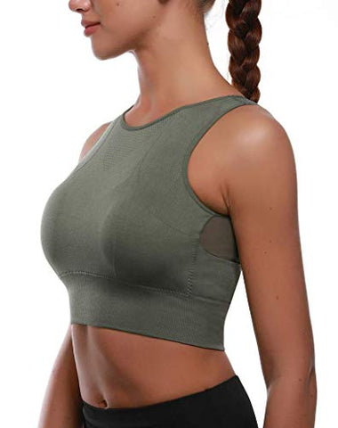 Image of Beninos Sports Bras for Women Yoga Workout Bra- Running Gym Activewear, Green, Medium