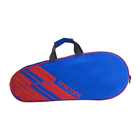 Image of One O One - Lines Collection Double Compartment - Badminton/Tennis Kitbag (Blue + Red)