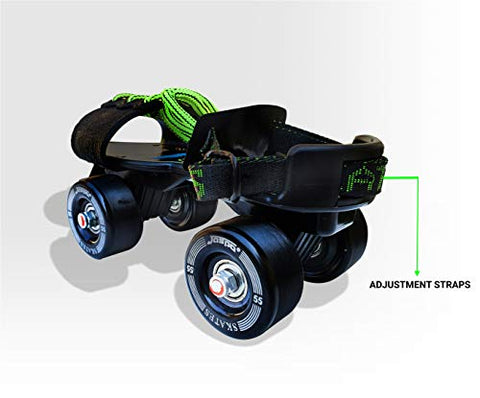 Image of Jaspo Tenacity Adjustable Senior Roller Skates Suitable for Age Group 6 to 14 Years (Black)