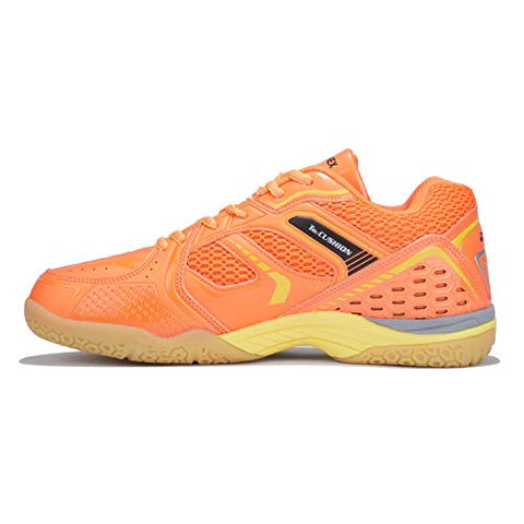 Image of YONEX AEROCOMFORT 3 Non Marking Badminton Shoes | Ideal for Badminton,Squash,Table Tennis,Volleyball | Non-Marking Sole | Tru Cushion Ergo Shape | Hexagrip |Orange Yellow |UK 8