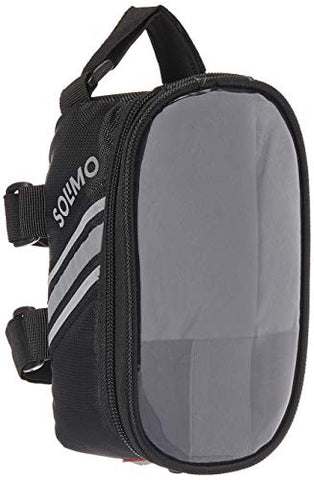 Image of Amazon Brand - Solimo Bicycle Saddle Bag with Touchscreen Pocket for Smartphone, Black
