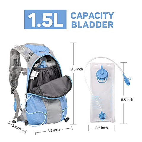 Image of KUYOU Hydration Pack for Kids Water Backpack with Hydration Bladder (Blue)