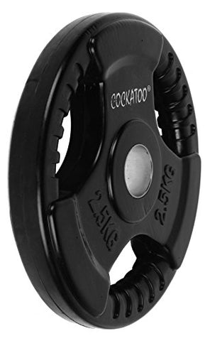Image of Cockatoo Quad Rubber & Integrated Metal Grip Olympic Weight Plates; Rubber Weight; Rubber Plates; Home Gym (Regular-31 mm Hole Diameter, 1.25 Kg Each)