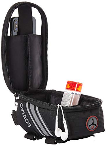 Image of Amazon Brand - Solimo Bicycle Saddle Bag with Touchscreen Pocket for Smartphone, Black