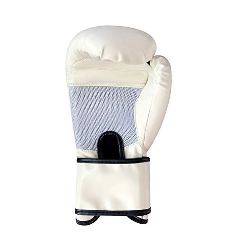 Image of Boxing Gloves (6oz, 8oz, 10oz, 12oz, 14oz, 16oz) Punching Bag Mitts, Muay Thai,UFC MMA Kickboxing Fight Training Gloves by KAIWENDE-BX01 (BJ-White, 12 oz)