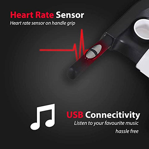 Image of PowerMax Fitness TDM-98 (4.0HP Peak) Motorized Treadmill With USB Connection, Home Use & Heart Rate Sensors - Black