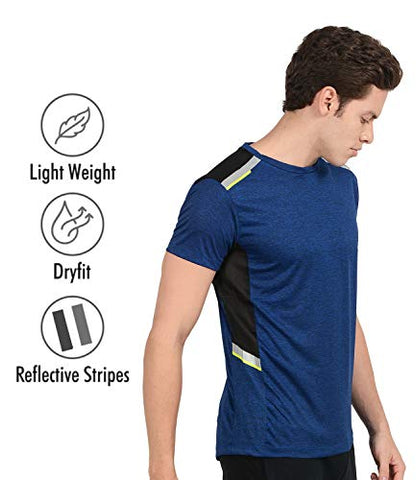 Image of AWG Men's Stylish Polyester Sports Round Neck T-Shirt (AW20-AWG-AV-RB-XL, Royal Blue)