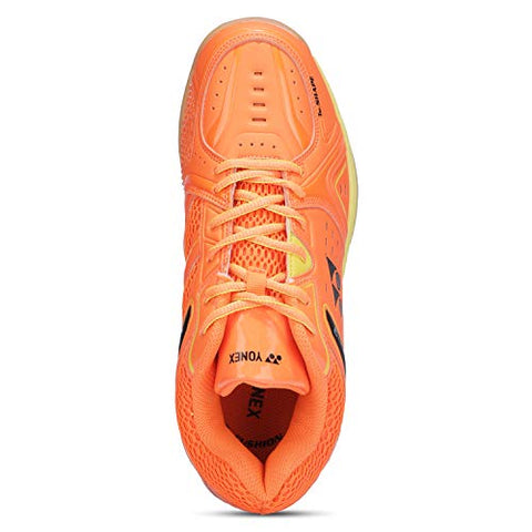 Image of YONEX AEROCOMFORT 3 Non Marking Badminton Shoes | Ideal for Badminton,Squash,Table Tennis,Volleyball | Non-Marking Sole | Tru Cushion Ergo Shape | Hexagrip |Orange Yellow |UK 8