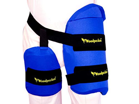 Image of Woodpecker Right Hand Thigh Guard for Cricket (Blue, Large)