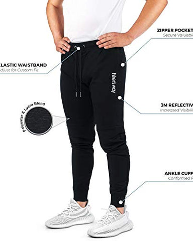 Image of hiker's way Men's Slim Fit Track Pants for Men Sports Black