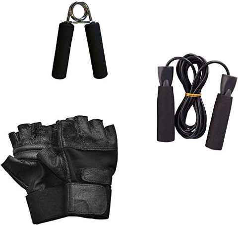 Image of HASHTAG FITNESS Leather Home Gym Set, 50 kg, Black (1233), PVC
