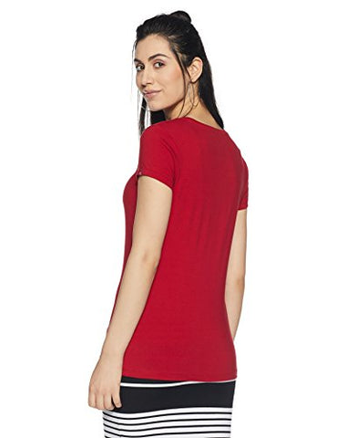 Image of Jockey Women's Cotton V-neck Tee (1359_Jester Red_Large)