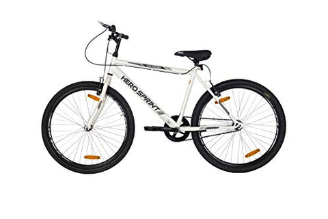 Image of Hero Sprint Men's Frame 18 Inch Santiago 26T SS Hybrid City Bike, White (SSAN26WHWH01HM)