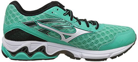 Image of Mizuno Women R614B65 Wave Inspire 12 (W) Green/White/Black Running Shoes-6 UK/India (39 EU) (J1GD164402)