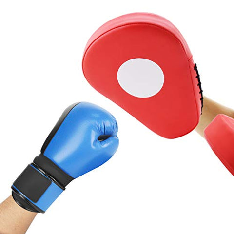 Image of TLBTEK 2PCS Red Curved Punching Mitts Boxing Pads Hand Target Boxing Pads Gloves Training Focus Pads Kickboxing Muay Thai MMA Martial Art UFC Punch Mitts for Kids,Men & Women
