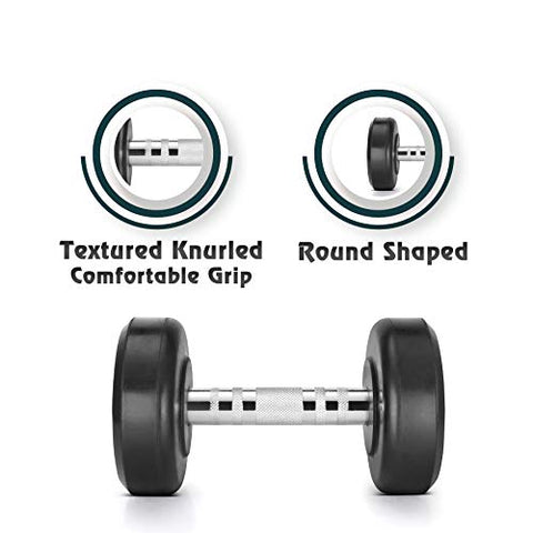 Image of Klikfit Rubber Dumbbells, 5 KG (Black) (5kg x 2pcs)