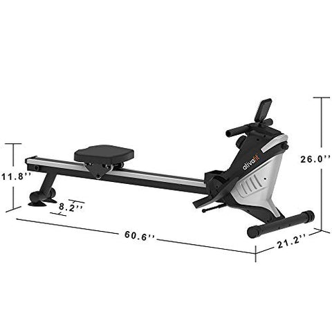 Image of ATIVAFIT Health & Fitness Magnetic Rowing Machine with LCD Display (Black)