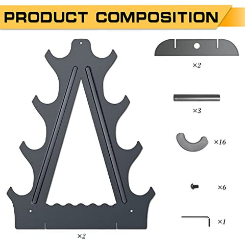 Image of Dumbbell Rack 4 Tier Weight Rack for Dumbbells Compact Dumbell Rack Stand Only for Home Gym Weight Stand, (Rack ONLY)