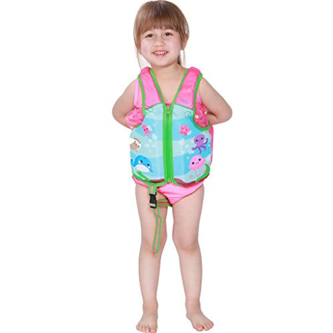 Image of Megartico Kids Swim Vest Float Jacket Swimming Jacket Buoyant Aid (Octopus, 5-7)