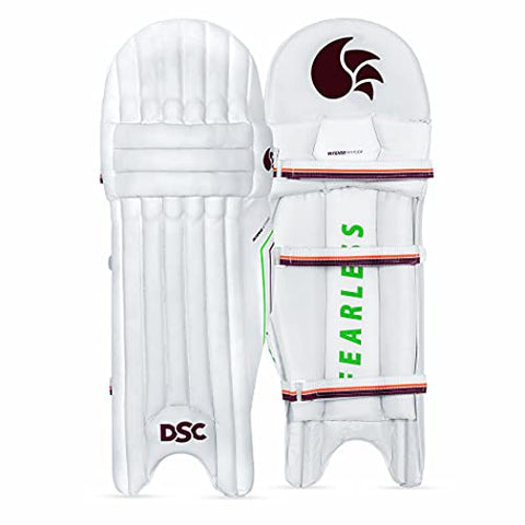 Image of DSC Intense Polyester Attitude Cricket Batting Leg Guard Boy's Right, White