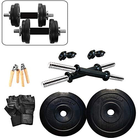 Image of Protoner 10kg Adjustable Dumbbells with Gloves and Hand Gripper