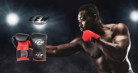 Image of LEW 12OZ Black/Red Training Boxing Gloves