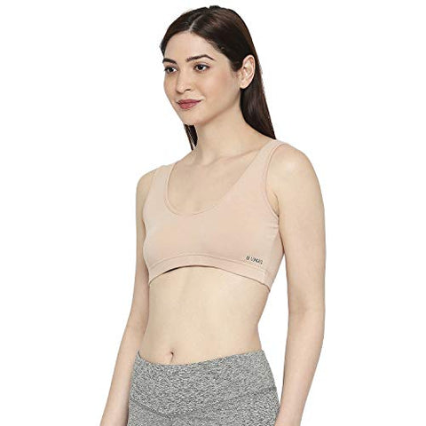 Image of Longies Women Regular Fit Sports Bra (LGSBPO3001_Large_Beige,Black,Blue)
