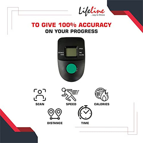 Image of Lifeline Fitness LE-103 Air Bike Exercise Indoor Cycle with Moving and Stationary Handles for Home Gym Workout with Vertically and Horizontally Adjustable Seat, Adjustable Resistance, LCD Display for Weight Loss at Home