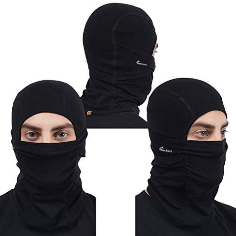 Image of Marc Loire Lightweight Breathable Stretchable Motorcycle Balaclava Full Face Mask for men and women Protects from Wind, Sun, Dust for biking, Cycling, Running and Outdoor Activities (Black, Pack of 1)
