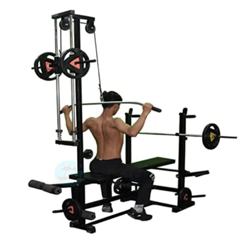 Image of Hashtag fitness Adjustable 20 in 1 Gym Bench for Home Gyms with LAT Pull Down Machine Gym Equipments for Home