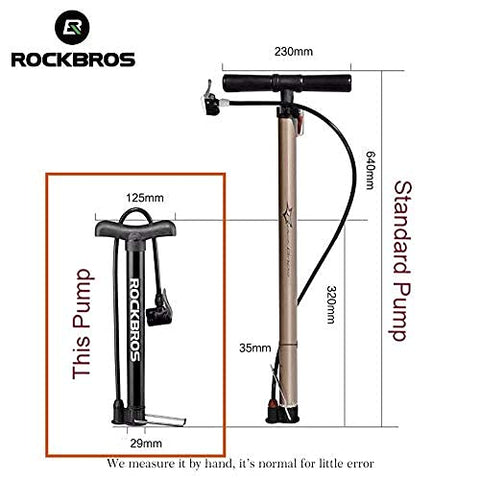 Image of Amardeep cycles Rockbros Road Bike Tire Ball Inflator Pressure Air Pump for Car and Cycle Sports Ball Scooter Inflatable Furniture/Toys (Black, Small)