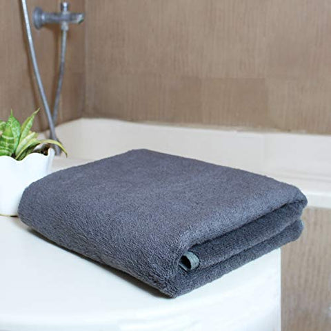 Image of Heelium Bamboo Bath Towel - 400 GSM, Ultra Soft, Quick Dry, Lightweight & Odour Free, 140 x 70 cm, Pack of 1, Grey