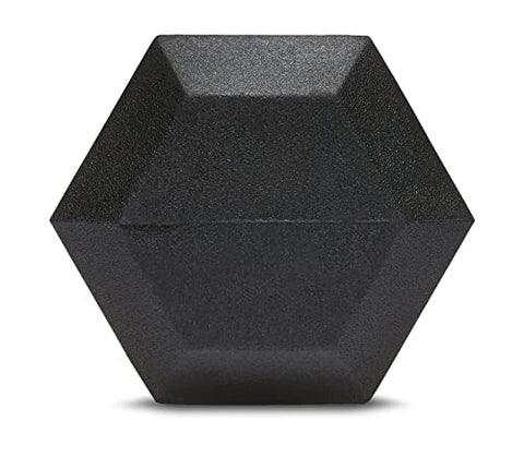 Image of AmazonBasics Rubber Encased Hex Dumbbell Weight - 12.4 x 5.4 x 4.6 Inches, 11.33 kg