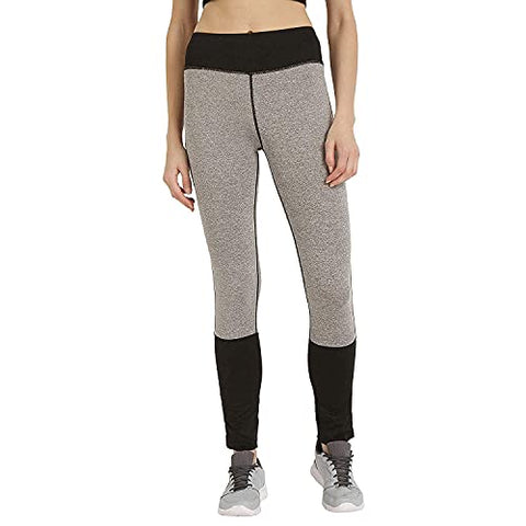 Image of CHKOKKO Women Yoga Track Pants Stretchable Sports Tights Grey Blackk Medium