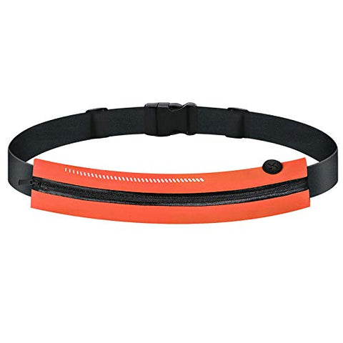Image of GothicBride Running Belt Waterproof Pocket Belt Waist Pack Pouch with 1 Expandable Pockets for 6.5 inches Phone(iPhone XR XS MAX 8 Plus), Cards, Money, Sports,Travel, Spy, Hiking (Orange)